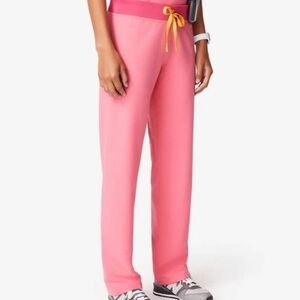 Figs Livingston Scrub Pants - Neon Pink - large petite